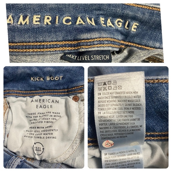 American Eagle Kick Boot Next Level Stretch Jeans Blue - Picture 8 of 15